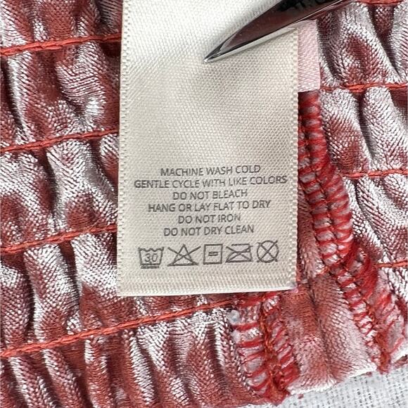 FREE PEOPLE HAH HOT AS HELL 1 Track Mind Pants Women Small Crushed Velvet Jogger - Picture 13 of 16